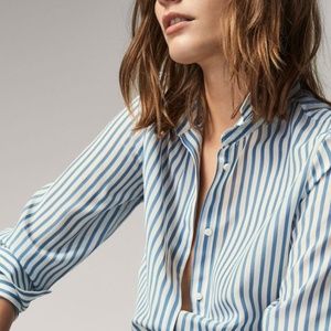 Massimo dutti striped silk shirt